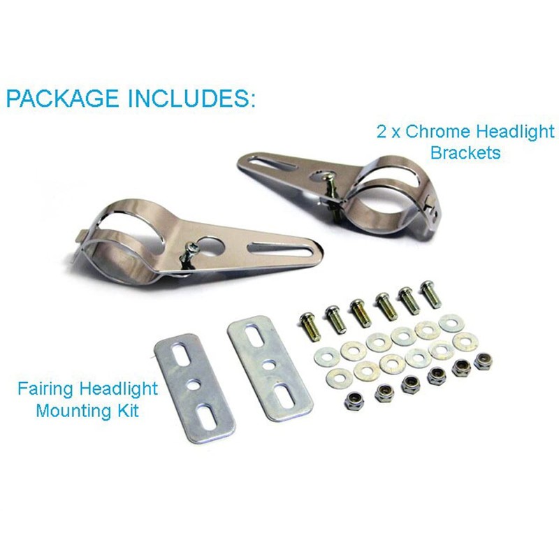 Alchemy Parts Motorcycle Headlight Fork Mount Brackets Chrome for 36mm