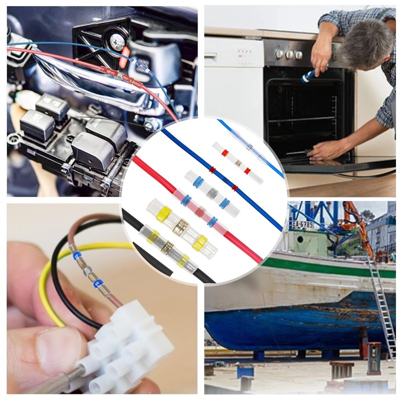 Solder Seal Wire Waterproof Heat Shrink Connectors(30+70pcs),Waterproof Heat Shrink Electrical
