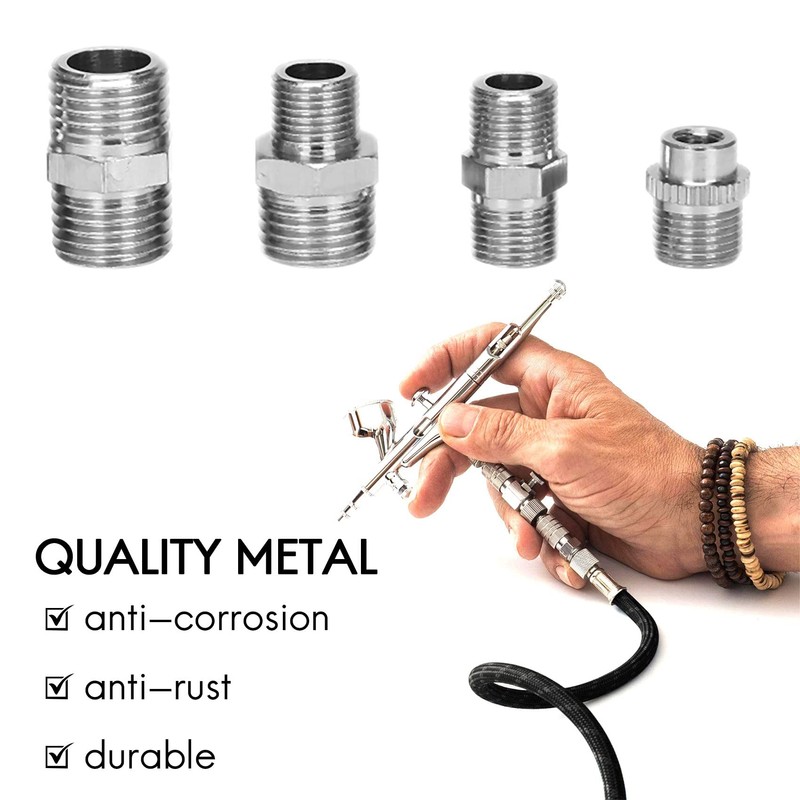 8-Piece Airbrush Adapter Kit, Professional Fitting Connector Set for Air