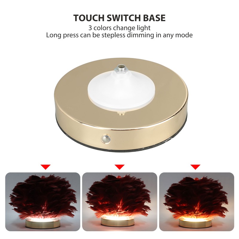 Feather Table Lamp Stepless Dimming USB Charging Touch Control LED