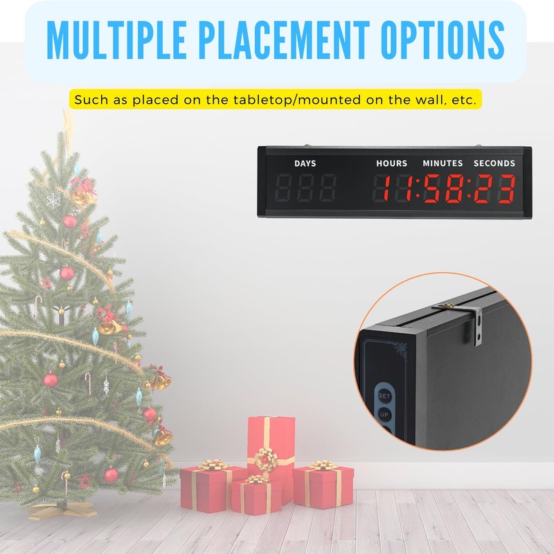 Digital Countdown Clock, LED Large Display Count Up/Count Down Timer,