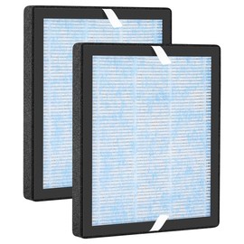 R1 P1801 P1802 HEPA Replacement Filters Compatible with YIOU R1 and Elechomes P1801/ P1802 Air Purifier, 3 Stage Filtration System, 2 Pack