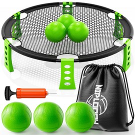 NIPLOOW Outdoor Beach Ball Game Set for Kids Teens Adults, Includes 6 Balls, Net and Carrying Bag, Outdoor Game Beach Toys Lawn Yard Games for 3 4 5 6 7 8 9 10 Year Old Boys Girls Kids Adults Family