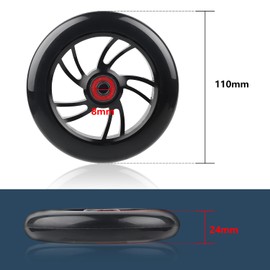 DBREAKS Stunt Scooter Wheels 110 mm, Replacement Wheels for Scooter 110 mm Black, Scooter Replacement Wheels Set, Scooter Wheels with ABEC-9 Bearings, Hardness 88A, Suitable for All Sorts of Scooters