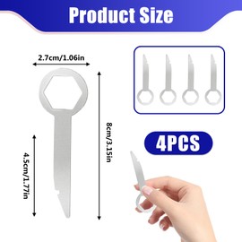 Ownkim 4 pieces car radio release tool, release key, car radio removal tool, compatible with a variety of car brands (silver)