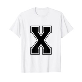 Letter X - Alphabet Bold Capital Upper Case Initial Monogram T-Shirt