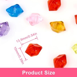 HERKINDNESS Diamond Decoration, Pack of 1000 Acrylic Diamonds, Coloured Decorative Stones, Colourful Gemstones, Small, for Vase Decoration, Aquarium Decoration, Party Decoration