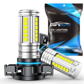 Marsauto 5202 Led Fog Light Bulbs, 10000 LM 360° Illumination Upgraded 60 Pcs Chips 5201 PS24W Fog Lights Led, 6000K White Strong Penetration 5201 Fog Bulb for Car, Pack of 2