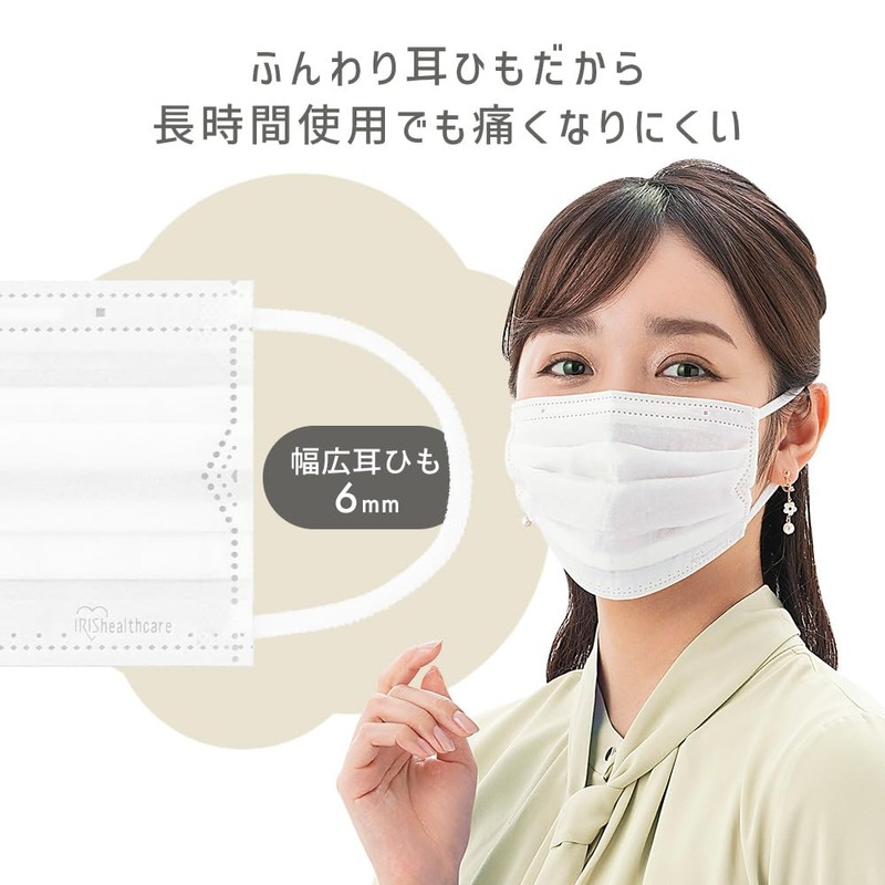 Iris Ohyama PK-DH50SW Mask, Non-woven Fabric, Smooth Touch Mask, Small