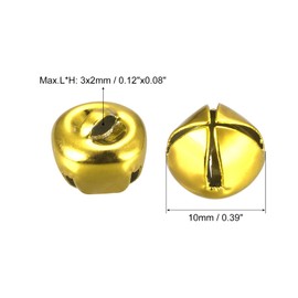 sourcing map Jingle Bells, 10mm 48pcs Carbon Steel Craft Bells for DIY Christmas, Gold Tone