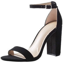 The Drop Women's Rebecca Strappy High Block Heel Sandal Shoe, Black, 8.5 M US