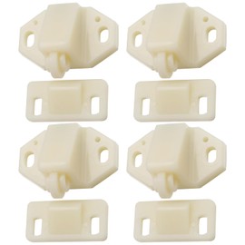 Micro Traders 4 PCs Plastic Door Catch Latche Stopper Beige 35x21mm for Cabinet Caravan Cupboard Motorhomes Boat Door Retainer Catches Strong Hold Accessories (Type A)