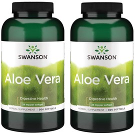 Swanson Aloe Vera 25 Milligrams 300 Sgels (2 Pack)