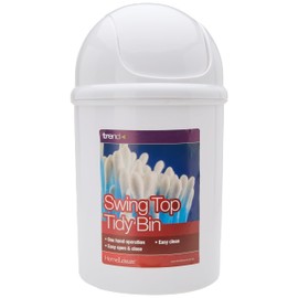 HomeLeisure Swing Top Tidy Bin, White, 5 Litre Capacity