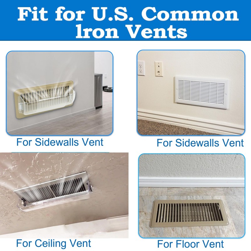 Binazon Heating & Air Vent Deflector for Vents, Sidewall, Ceiling,