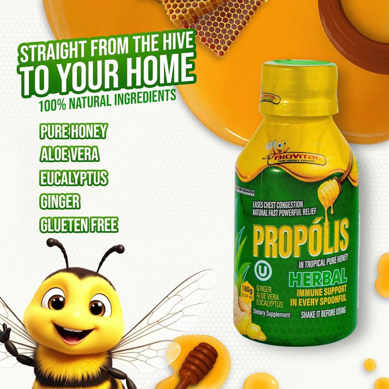 Biovital Propolis in Pure Tropical Honey 100% Herbal with 10