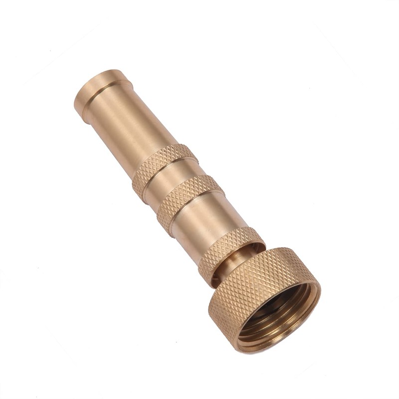 Solid Brass Adjustable Torsion Hose Nozzle 4" Heavy Duty Brass