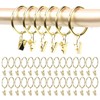 Pack of 30 Curtain Rings with Hooks - Gold Curtain