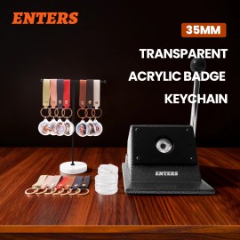 35mm Button Maker Machine Badge Crafts Press Maker With 100 Sets Keychain Button Making Suppliesmodel number: Machine Pink Set, production capacity: Machine with 100sets materials