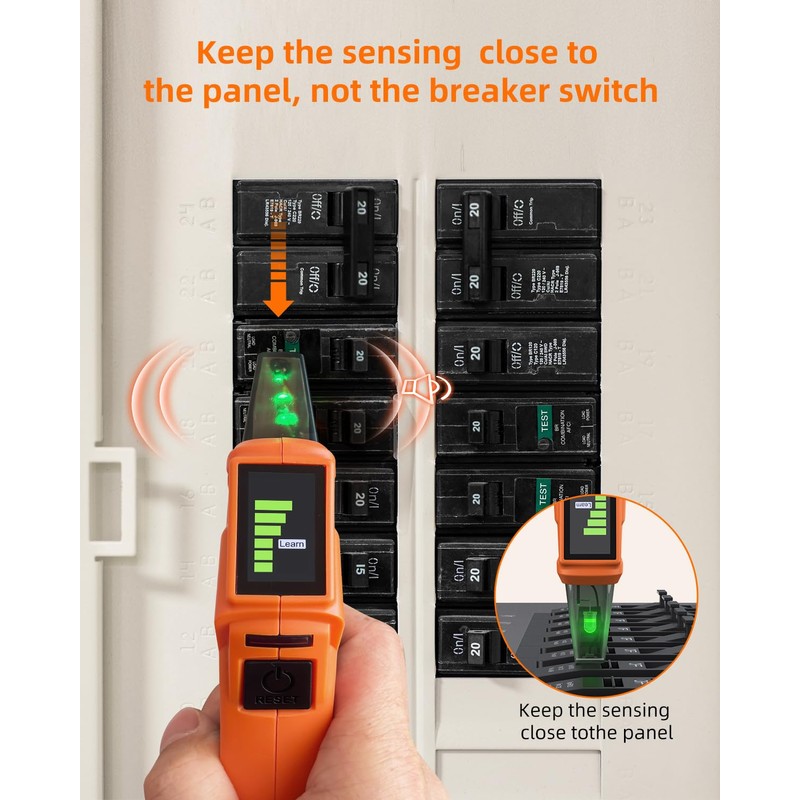 FOCEMTA Circuit Breaker Finder & GFCI Outlet Tester with Digital