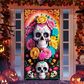 Dia De Los Muertos Door Banner Day of The Dead Ofrenda Hanging Sign Decor Dia De Los Muertos Decorations for Home Altar