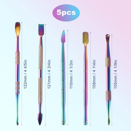 5pcs Wax Carving Tools with Polishing Cloth, Stainless Steel Wax Sculpting Kit Double Ended Colorful Tool Set for Clay Sculpture Jewelry Carving