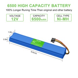 Hanaix Upgrade 6500mAh 12V Ni-MH Vacuum Cleaner Rechargeable Battery for Neato Botvac 70e 75 Botvac D Series D75 D80 D85 Vacuum Cleaners 945-0129 945-0174