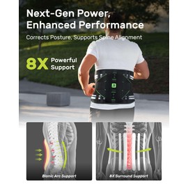 Rakiie Back Brace for Women, Integrated Lumbar Support for Men & Women, Breathable Soft Mesh Fabric and 8 Stays All-round Support, Durable Back Support With Lumbar Support Pad for Home & Lifting At Work, Green Size L (Waist: 39.4"-45.3")