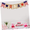ABOOFAN Dependence Day Celebration USA Flag Burlap Bunting Patriotic Decor