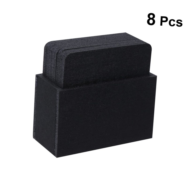 Ipetboom 8pcs Black Felt Coasters Insulation Pads Non Slip Heat