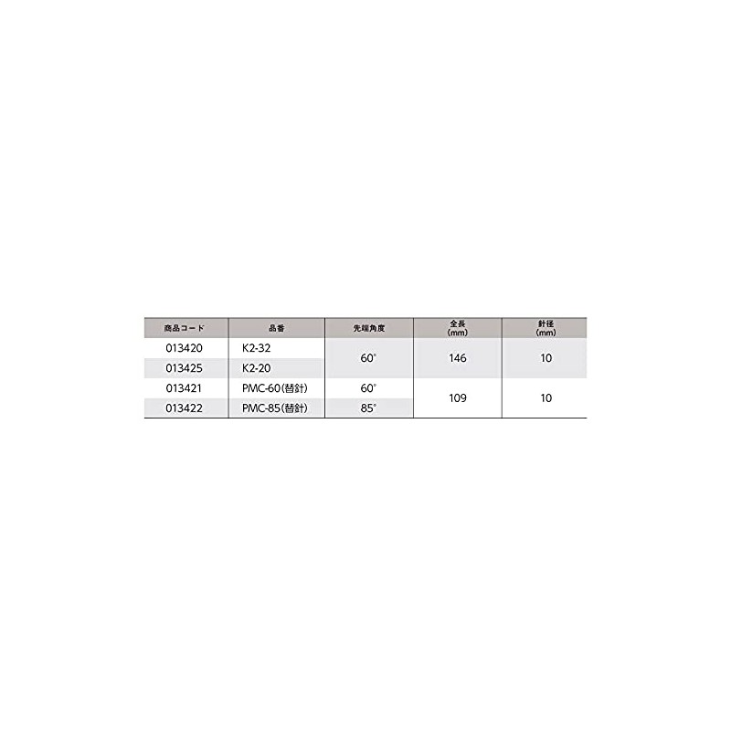 Niigata Seiki SK PMC-60 Replacement Needle for Point Master K2-20/K2-32,