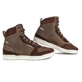 COGOBUSH Leather Motorcycle Boots Men - Anti-slip Sole, Laces Closure, Ankle Guard, Cow Crazy Horse Leather, Motorcycle Boots Men Brown (Size 11)