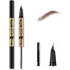 MZKV Máscara De Pestañas Multifunción Con Delineador De Cejas, Rímel Negro Con Pincel Pequeño Para Pestañas Finas E Inferiores, 3 Colores, Punta Ultrafina, Resistente Al Agua, Larga Duración(Marrón