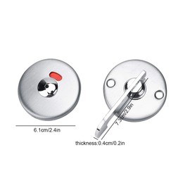 Toilet Door Lock Swivel Latch, Pair of Rosette Stainless Steel, Toilet Lock Rotary Knob, Toilet Rosette with Occupied Display, Stainless Steel Toilet Door Locks, Door Fitting for Toilet, Bathroom,