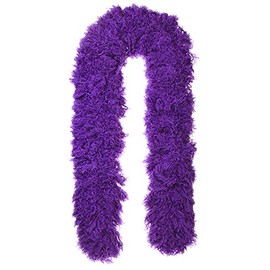 Featherless Super-Sized Faux Feather Boa (Made of Yarn) - U.S. Patent # D814,740. Cut to Length. Made in America (XL, Purple)