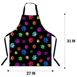 BGBDEIA Color Paws Kitchen Apron for Women Men, Adjustable Apron Chef Bakers Apron Cooking Apron Cooking Baking Gardening