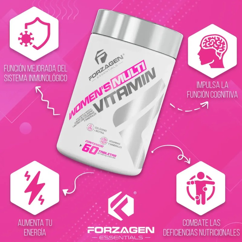 Forzagen Essentials Womens Multivitamin 60 Tabs | Vitaminas Sabor Sin
