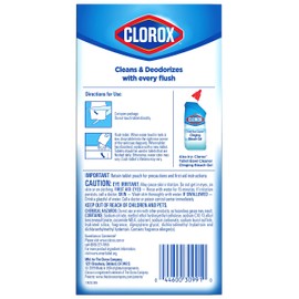 Clorox Ultra Clean Toilet Tablets Bleach & Blue, Rain Clean Scent 2.47 Ounces Each, 4 Count (Package May Vary)