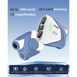 AOFAR GX6 Golf Rangefinder with Replaceable Charging Function, 1000 Yards Laser Range Finder, Flag Pole Locking Vibration, Slope Compensation,7X Magnification Rangefinder with Magnet