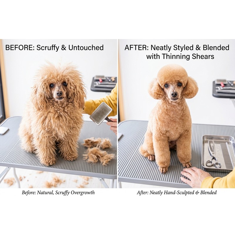 7.0-Inch Curved Thinning Shears for Dog Grooming – Stainless Steel