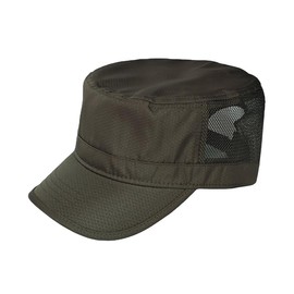 RUNQIU Men's Work Cap, Mesh Summer Cool Hat, Military Hat, Light & Flimsy, Quick Drying, Solid, Military, Adjustable, 23.2 - 24.8 inches (59 - 63 cm), Stylish, Outdoor, Army Green (Mesh)