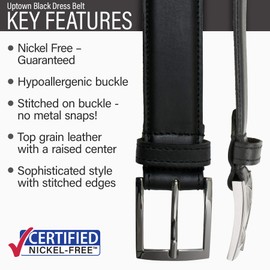 Nickel Smart Uptown Black Belt (38")
