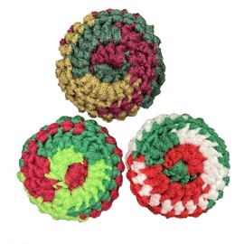 Nylon Netting Dish Scrubbies - Holiday 3-packs - Non-Scratch, Reusable Scrubbers for Dishes, Pots, Pans, and More