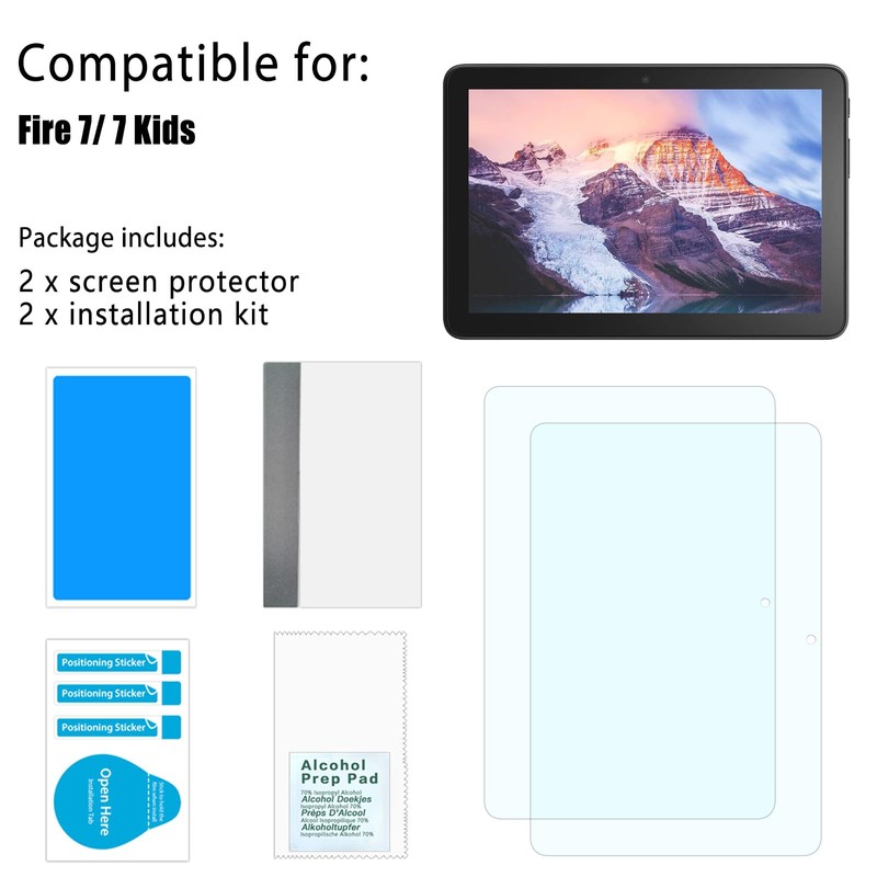 PYS Anti Blue Light Screen Protector for Fire 7 Kids