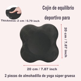 XINYUICEAN 2 Paquetes Rodilleras de Yoga, Almohadilla de Espuma Antideslizante para Yoga, Tapete de Yoga, Almohadillas Suaves de Yoga para, Para Rodillas, Codos, Muñecas, Manos, Yoga, Pilates(Negro)