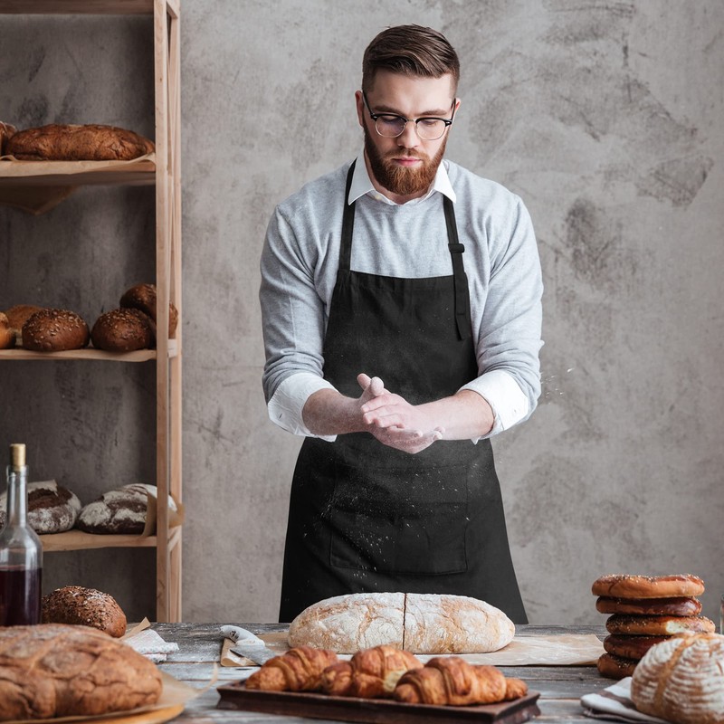 Utopia Kitchen 2 Pack Bib Apron, Adjustable with 2 Pockets,