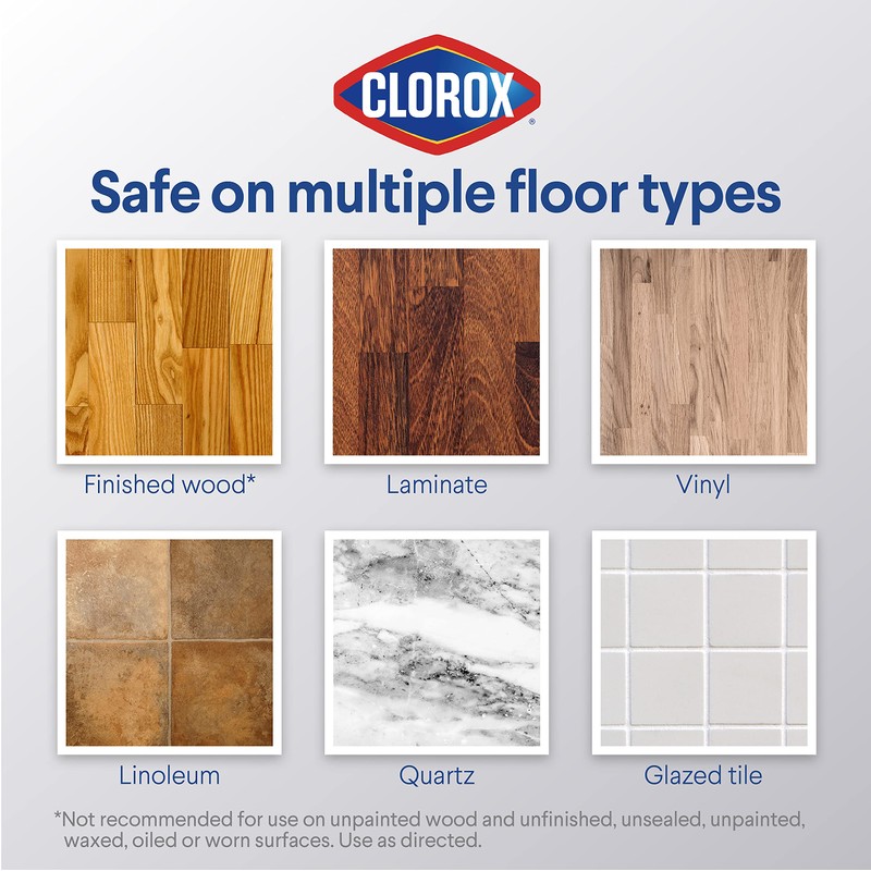 Clorox Disinfecting Wet Mopping Cloths, Rain Clean, 24 Wet Refills