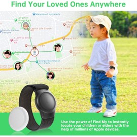 GPS Tracker for Kids,Real-Time Kids Tracker Works with Apple Find My App (iOS Only, Not for Android) Lightweight GPS Tracker,Hidden Mini GPS Tracking Device,Waterproof, No Monthly Fee.