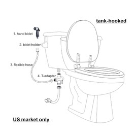 Shower Head Diverter Valve, Adjustable Brass Durable Shower Arm Diverter, 2 Toilet Shower for Bathroom Home