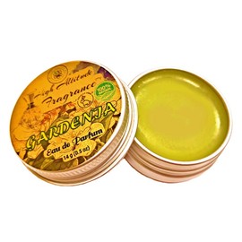 GARDENIA Perfume - Eau de Parfum - Solid Balm - Natural Essential Oils Aromatherapy Fragrance- (Gardenia Grandiflora, Frangipani, Jasmine, Lily, Champaca) Travel, Party Gifts-0.5oz